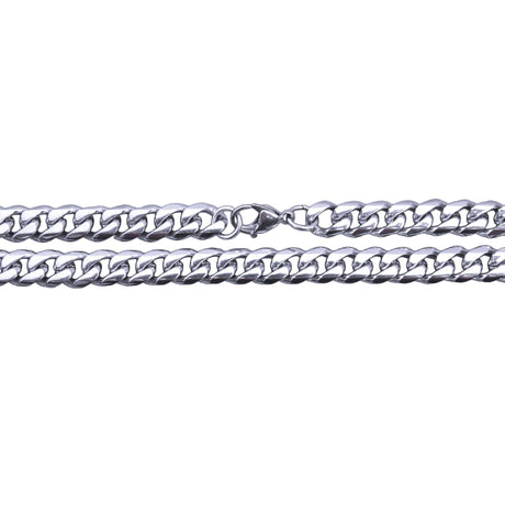 9mm Cuban Link Chain Necklace - Stainless Steel - Pro Game Sports