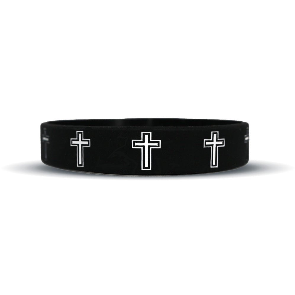 Faith Cross Black Wristband - Pro Game Sports