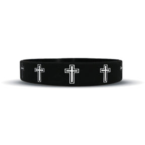 Faith Cross Black Wristband - Pro Game Sports
