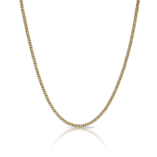 3mm Cuban Link Chain Necklace - 14K Gold Plated Stainless Steel - Pro Game Sports