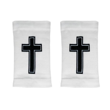 Faith Cross White Wrist Support Sleeves - Pro Game Sports