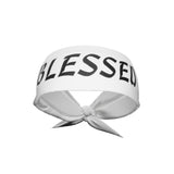 White BLESSED Tie Headband - Pro Game Sports