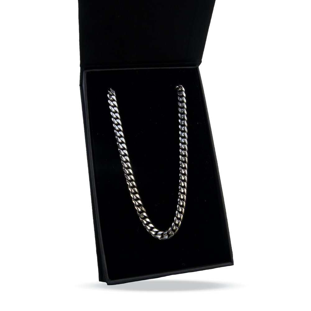 6mm Cuban Link Chain Necklace - Stainless Steel - Pro Game Sports