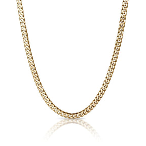 6mm Cuban Link Chain Necklace - 14K Gold Plated Stainless Steel - Pro Game Sports