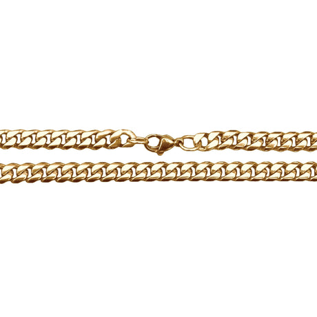 6mm Cuban Link Chain Necklace - 14K Gold Plated Stainless Steel - Pro Game Sports