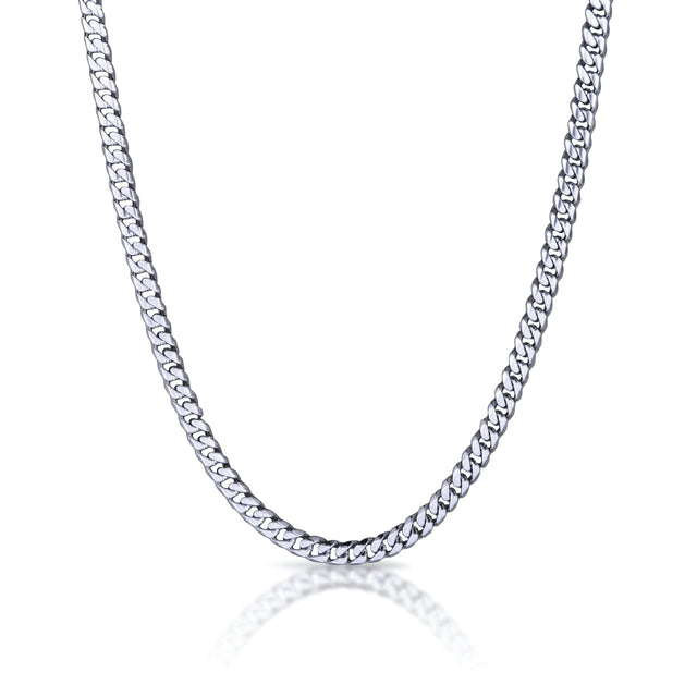 6mm Cuban Link Chain Necklace - Stainless Steel - Pro Game Sports