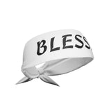 White BLESSED Tie Headband - Pro Game Sports