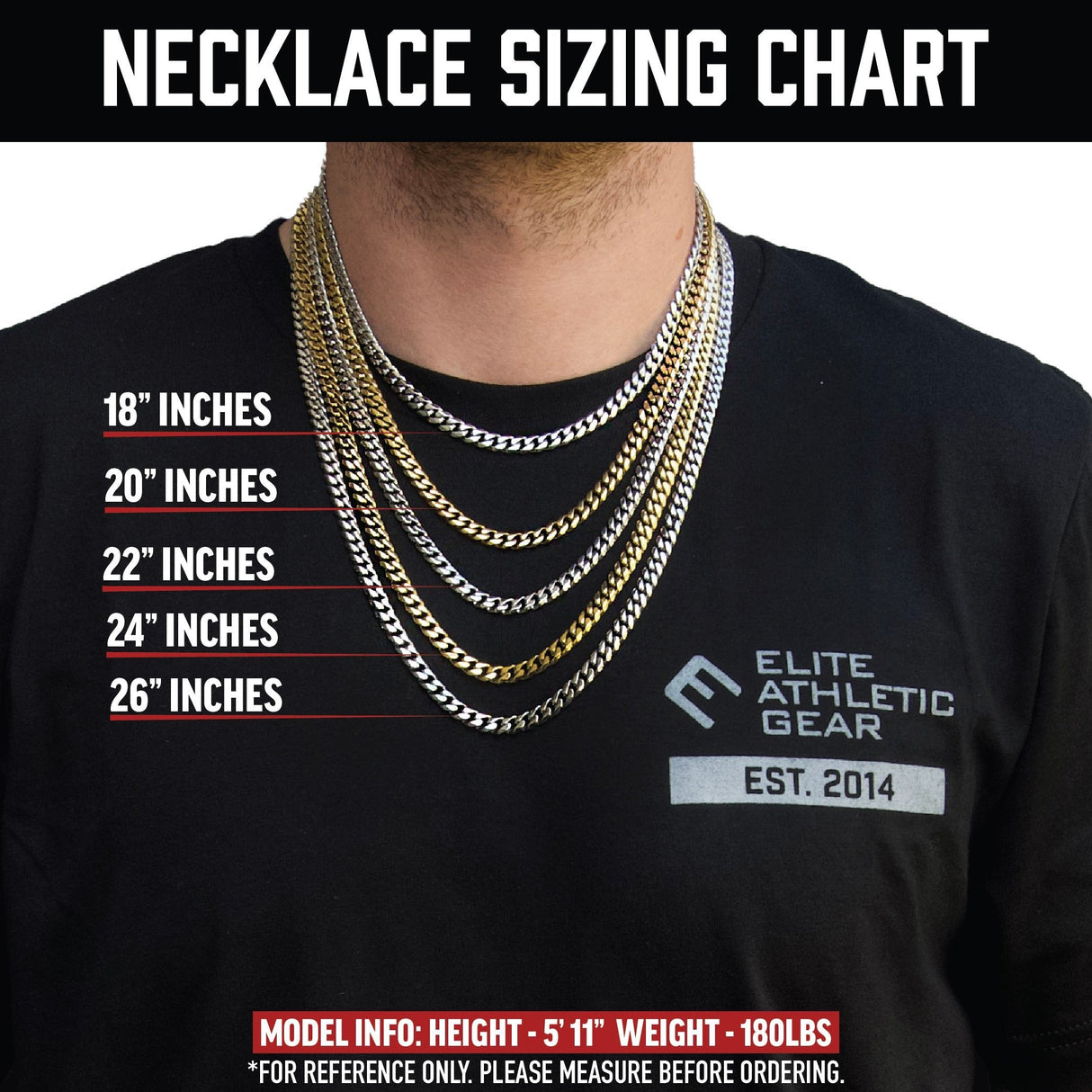 6mm Cuban Link Chain Necklace - Stainless Steel - Pro Game Sports