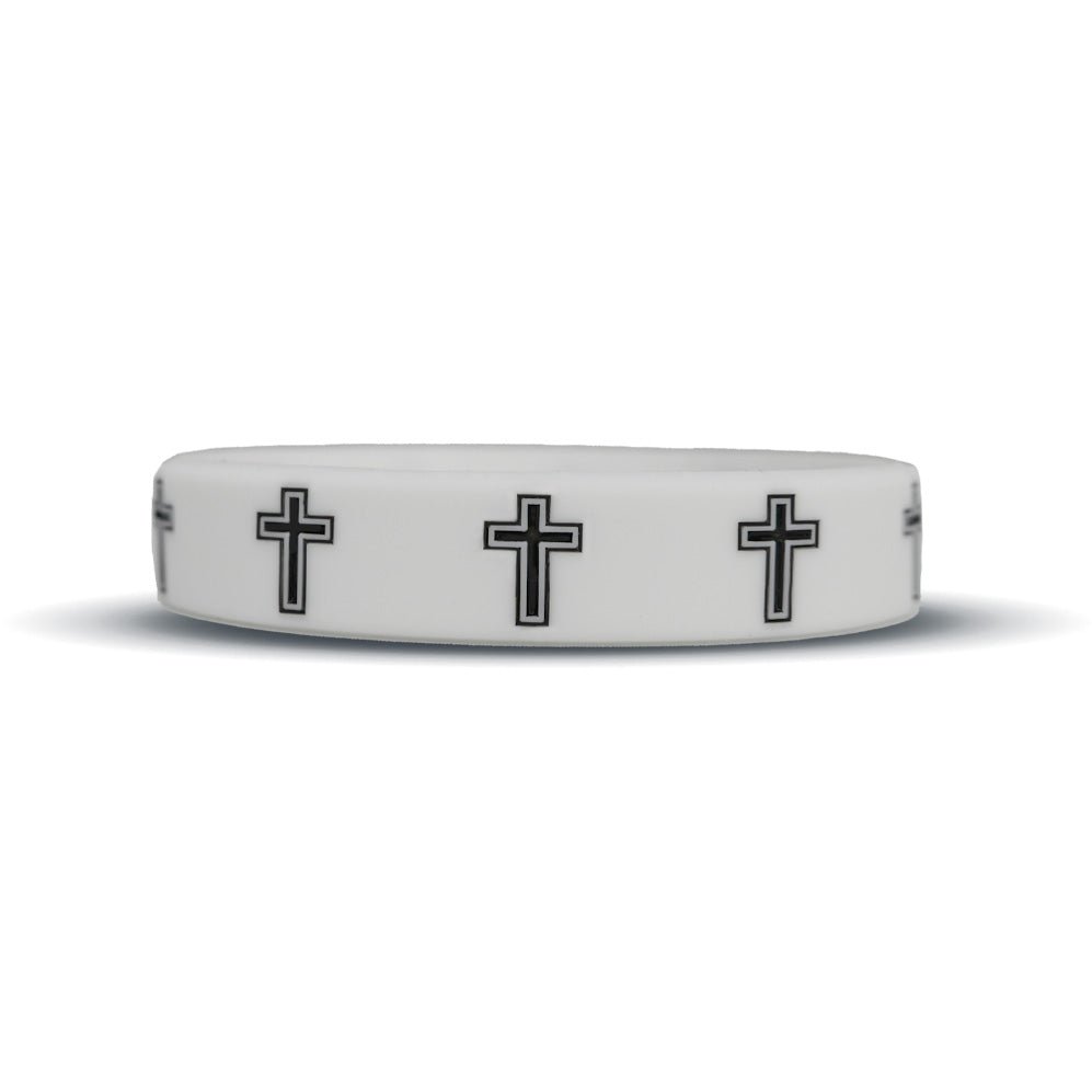 Faith Cross White Wristband - Pro Game Sports