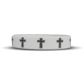 Faith Cross White Wristband - Pro Game Sports