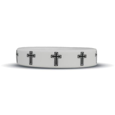 Faith Cross White Wristband - Pro Game Sports