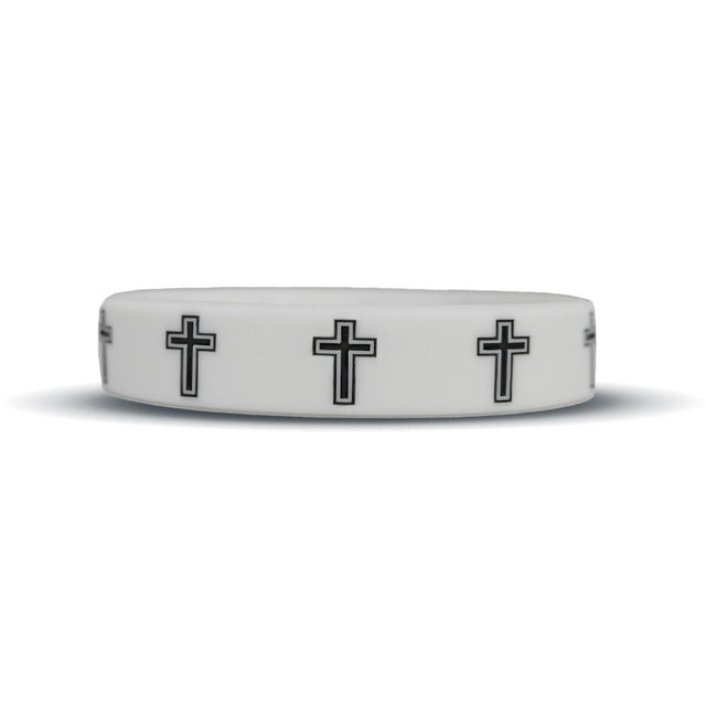 Faith Cross White Wristband - Pro Game Sports