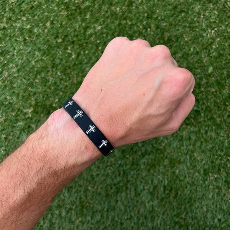 Faith Cross Black Wristband - Pro Game Sports