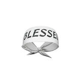 White BLESSED Tie Headband - Pro Game Sports
