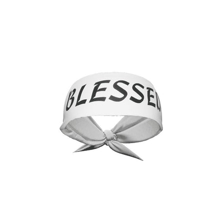 White BLESSED Tie Headband - Pro Game Sports