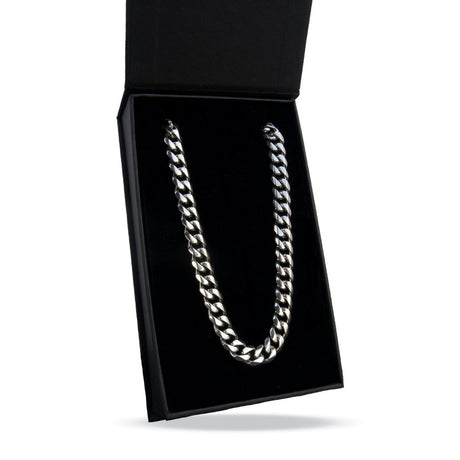 9mm Cuban Link Chain Necklace - Stainless Steel - Pro Game Sports