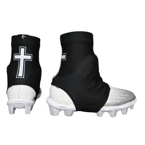 Faith Cross Black Cleat Covers (Spats) - Pro Game Sports