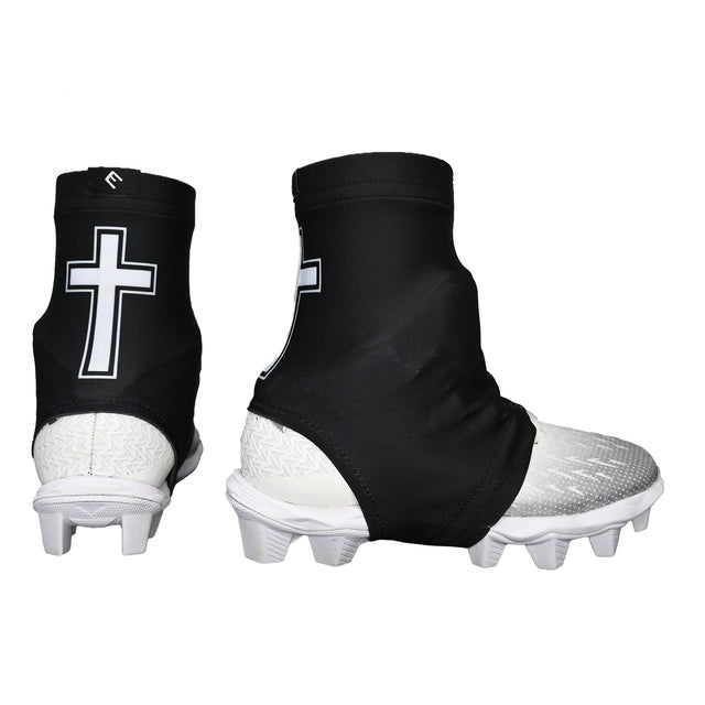 Faith Cross Black Cleat Covers (Spats) - Pro Game Sports