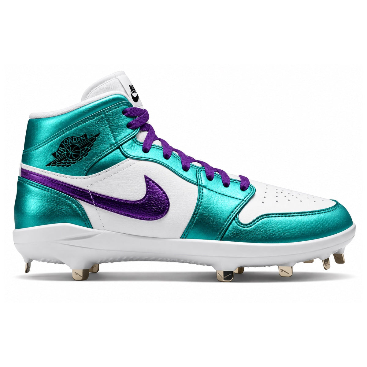 "Metallic Charlotte" Jordan 1 Retro Cleats