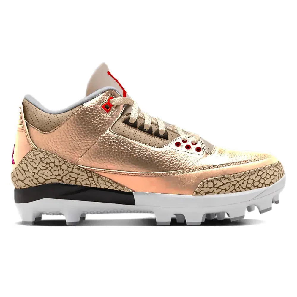 "Metallic Gold" Jordan 3 Retro MCS Cleats