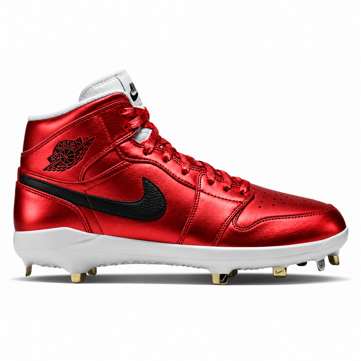 "Metallic Red" Jordan 1 Retro Cleats