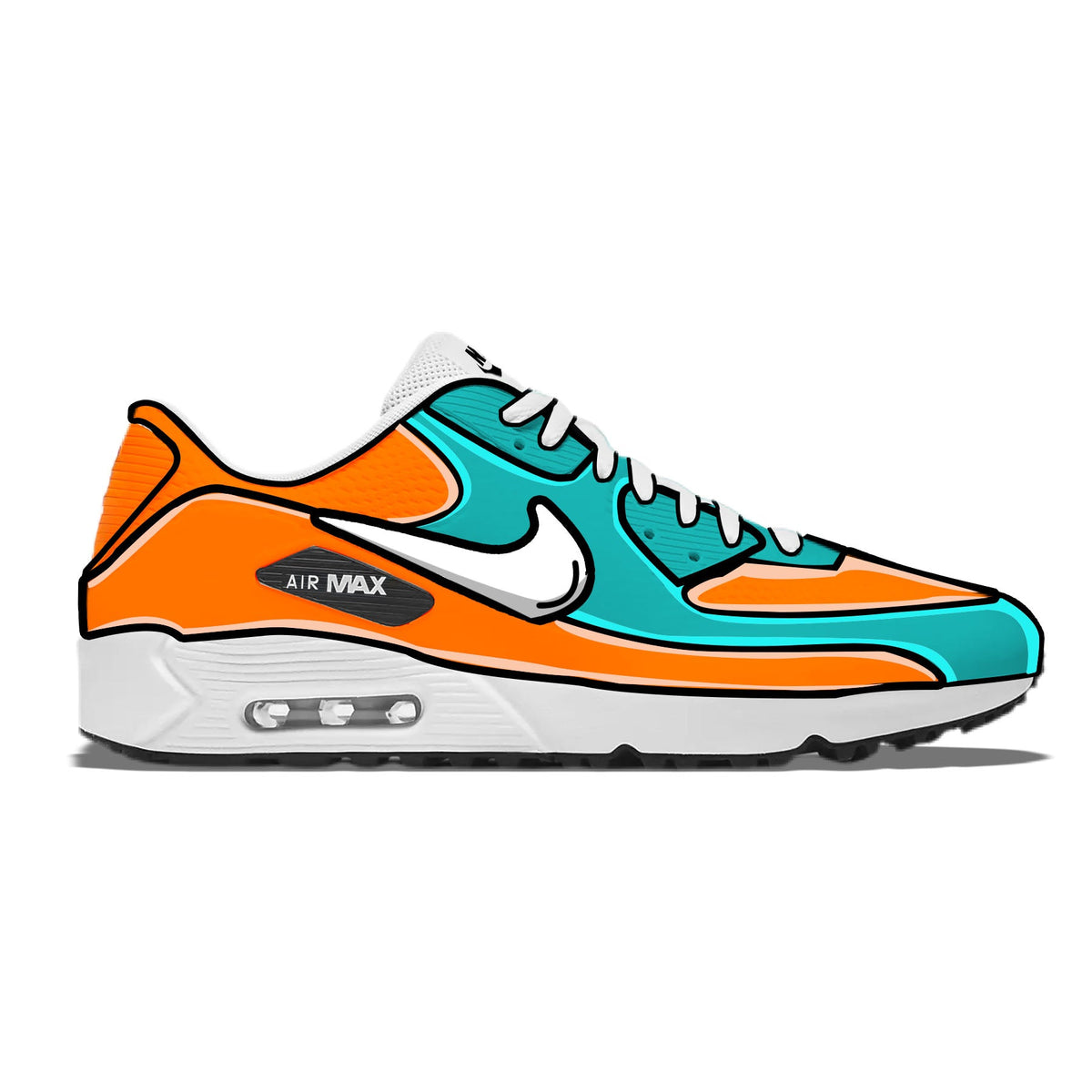 "Miami Sunset Cartoon" Nike Air Max 90 G Golf Shoes