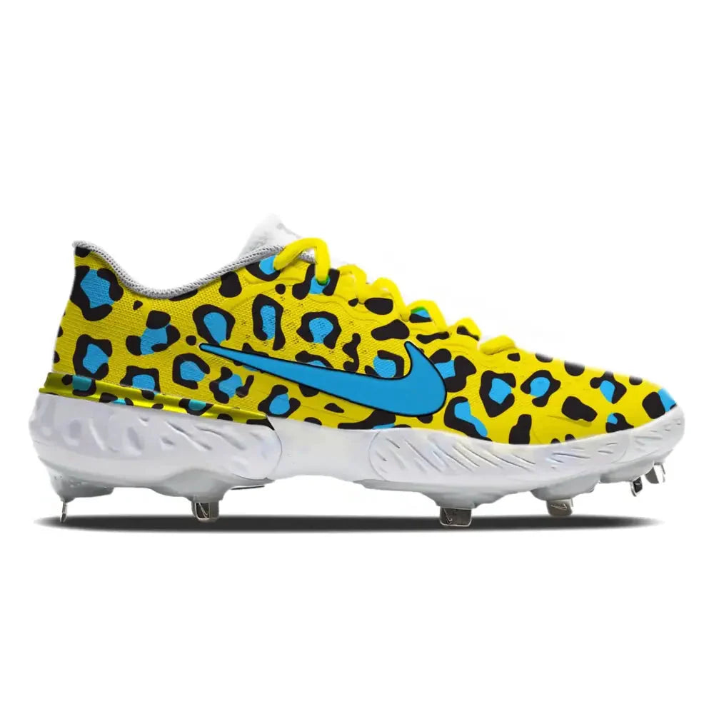 "Modern Cheetah" Nike Alpha Huarache Elite 3 Low Cleats