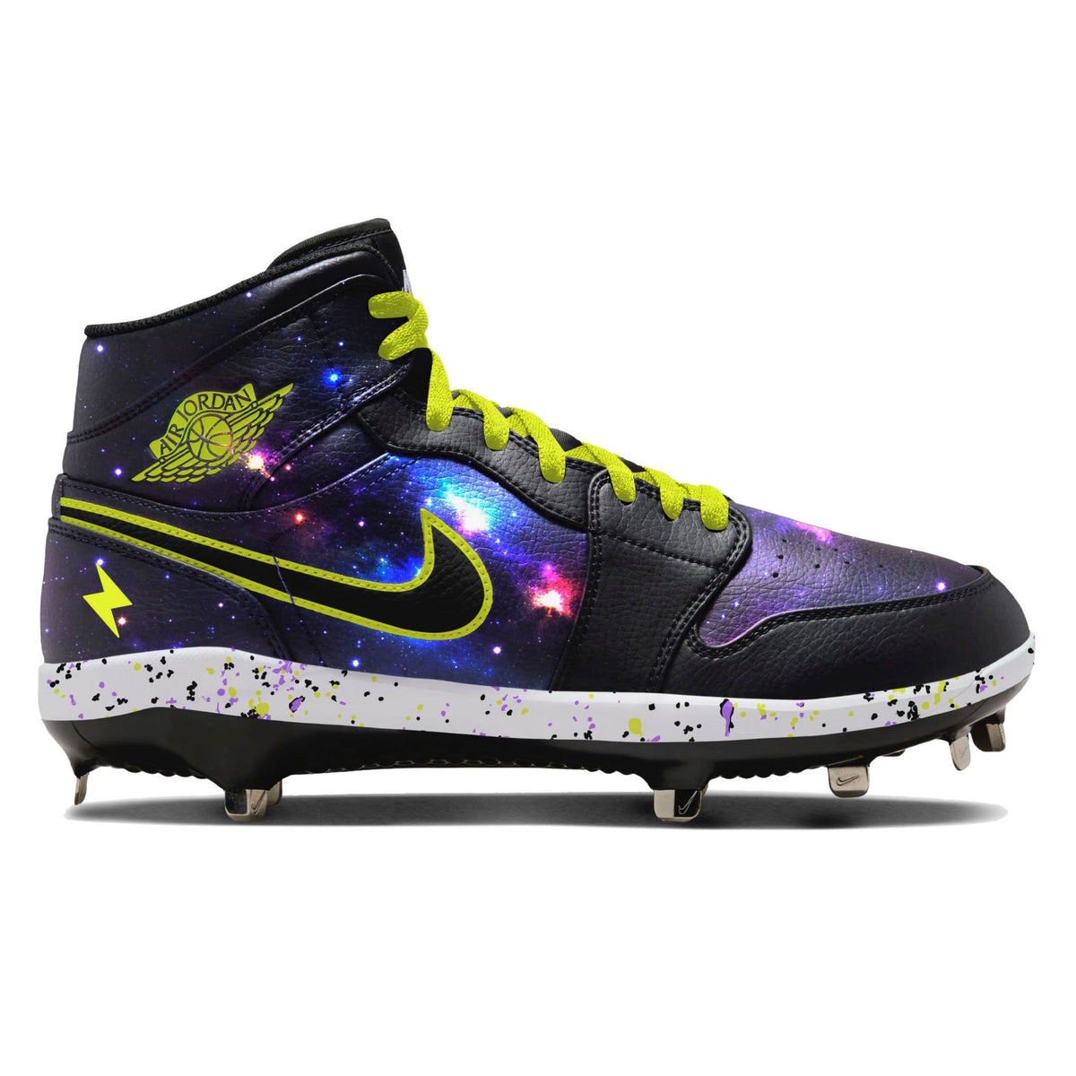 "Neon Galaxy" Jordan 1 Retro Cleats