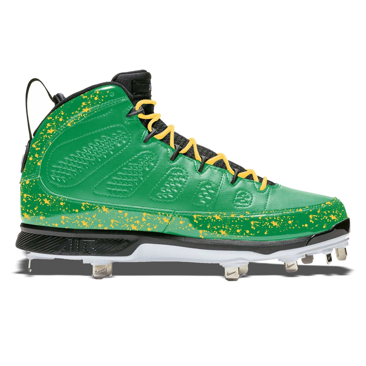 "Oakland Splatter" Jordan 9 Retro Cleats