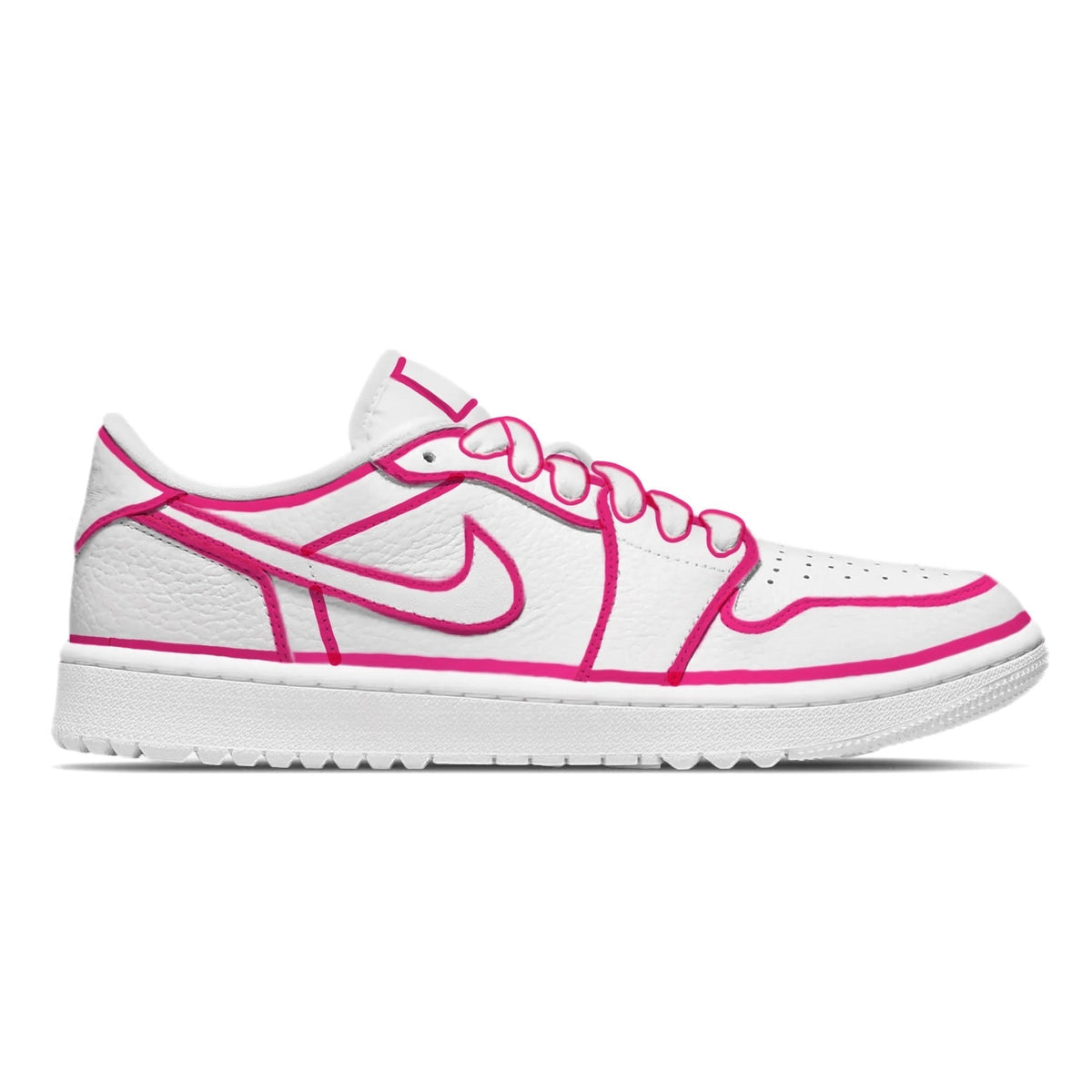 "Pink Lines" Jordan 1 Golf Shoes