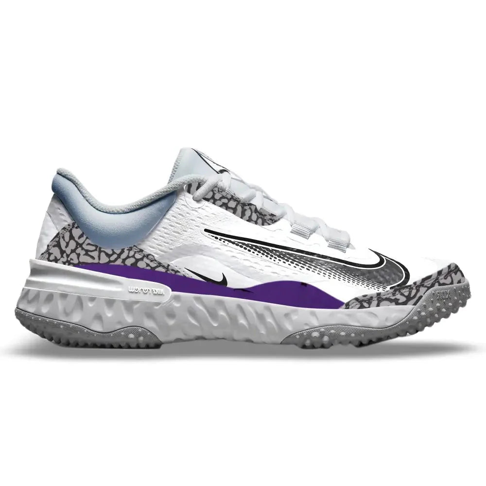 "Purple Cement" Nike Alpha Huarache Elite 4 Turfs