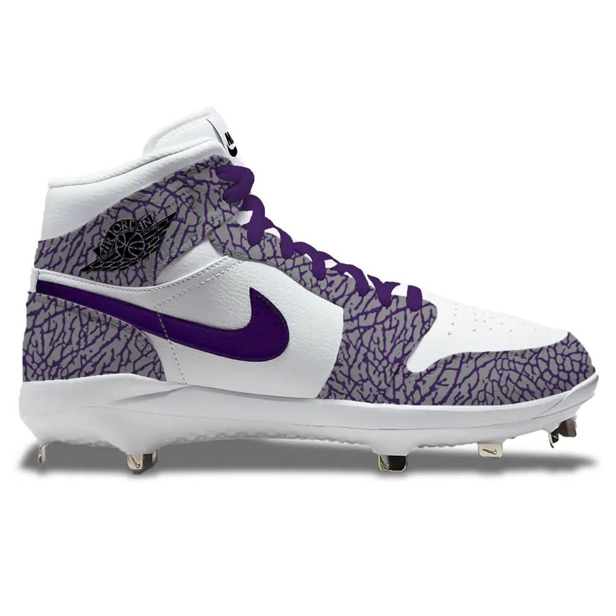 "Purple Elephant" Jordan 1 Retro Cleats