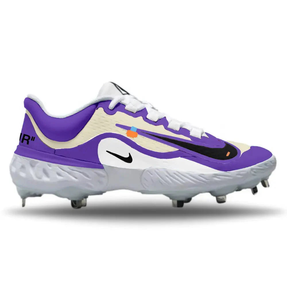"Purple OW" Nike Alpha Huarache Elite 4 Low Cleats