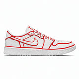 "Red Lines" Jordan 1 Golf Shoes