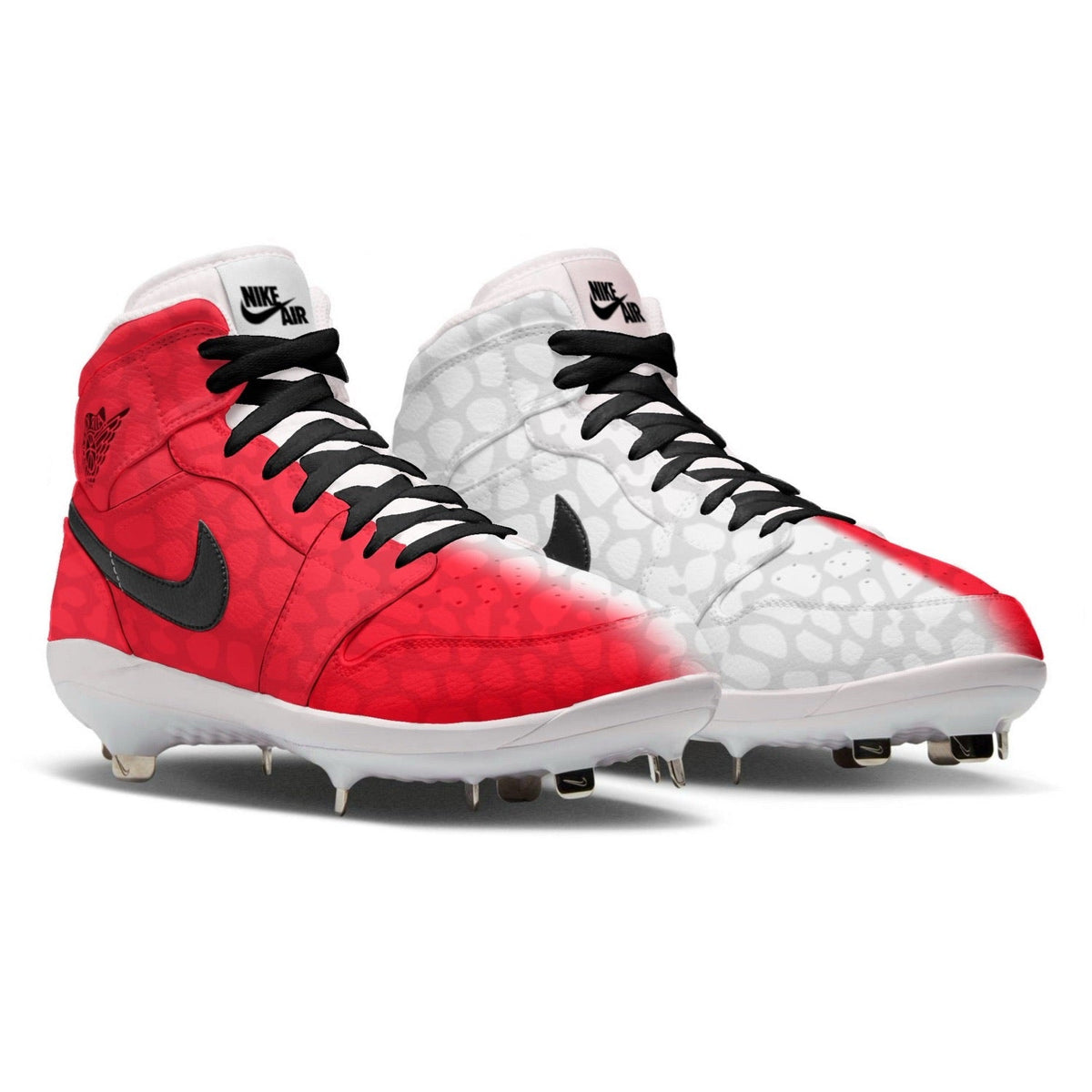 "Red Venom Split" Jordan 1 Retro Cleats