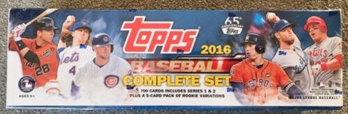 2016 Topps BB Series 1&2 Complete 700cd Factory Sealed Box Set & 5cd Rookie Pack