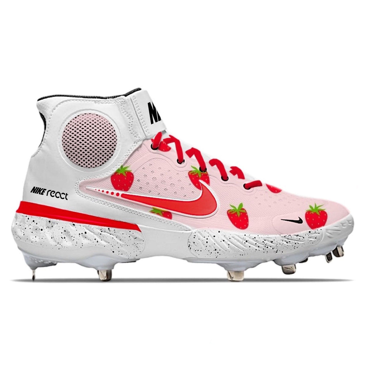 "Strawberry" Nike Alpha Huarache Elite 3 Mid Cleats