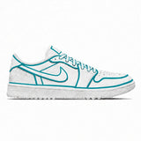 "Teal Lines" Jordan 1 Golf Shoes