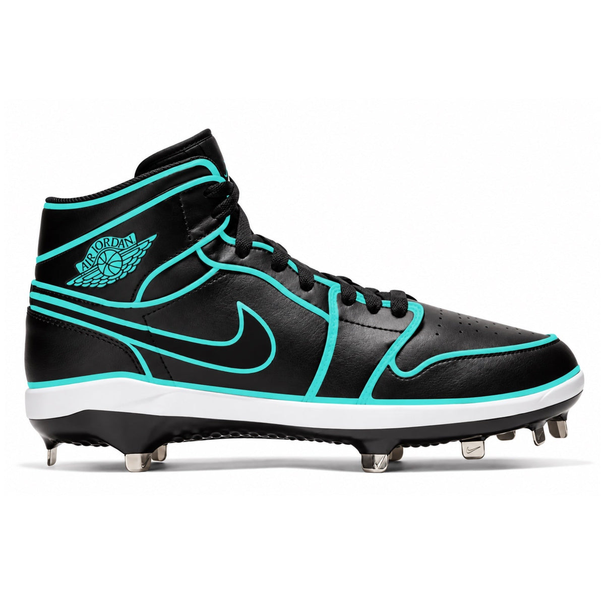 "Teal Lines" Jordan 1 Retro Cleats