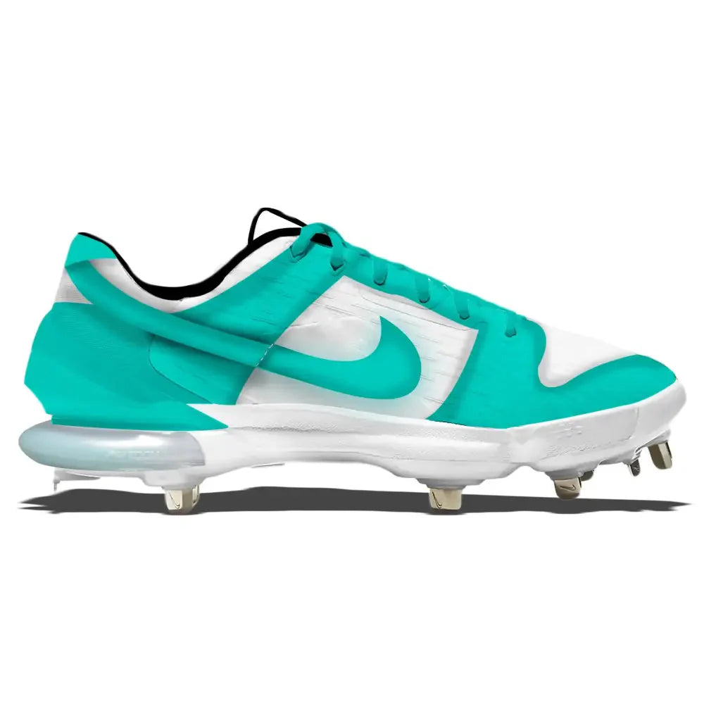 "Teal & White Dunk" Nike Force Zoom Trout 7 Pro Cleats