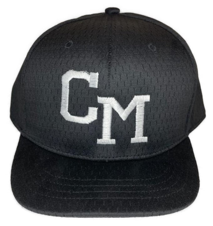 Central Maine [CM] Fitted Baseball 4-stitch Hat - Black - Pro Game Sports