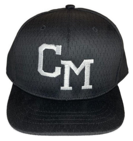 Central Maine [CM] Fitted Baseball 4-stitch Hat - Black - Pro Game Sports