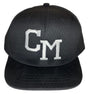 Central Maine [CM] Fitted Baseball 4-stitch Hat - Black - Pro Game Sports