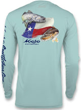 Men's SoWAL Sun Jersey Texas Flag Redfish/Trout Long Sleeve
