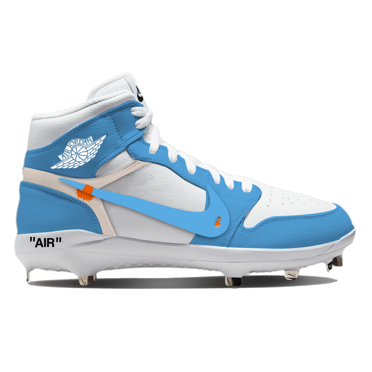 "University Blue OW" Jordan 1 Retro Cleats