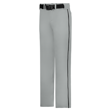 Gray pants with a black belt on a white background
