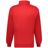Red quarter-zip sweatshirt on a white background