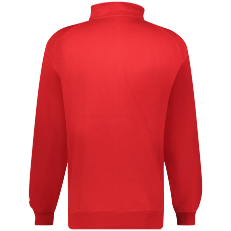 Red quarter-zip sweatshirt on a white background