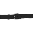 Black belt with a silver buckle on a white background