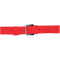 Red belt with a black buckle on a white background